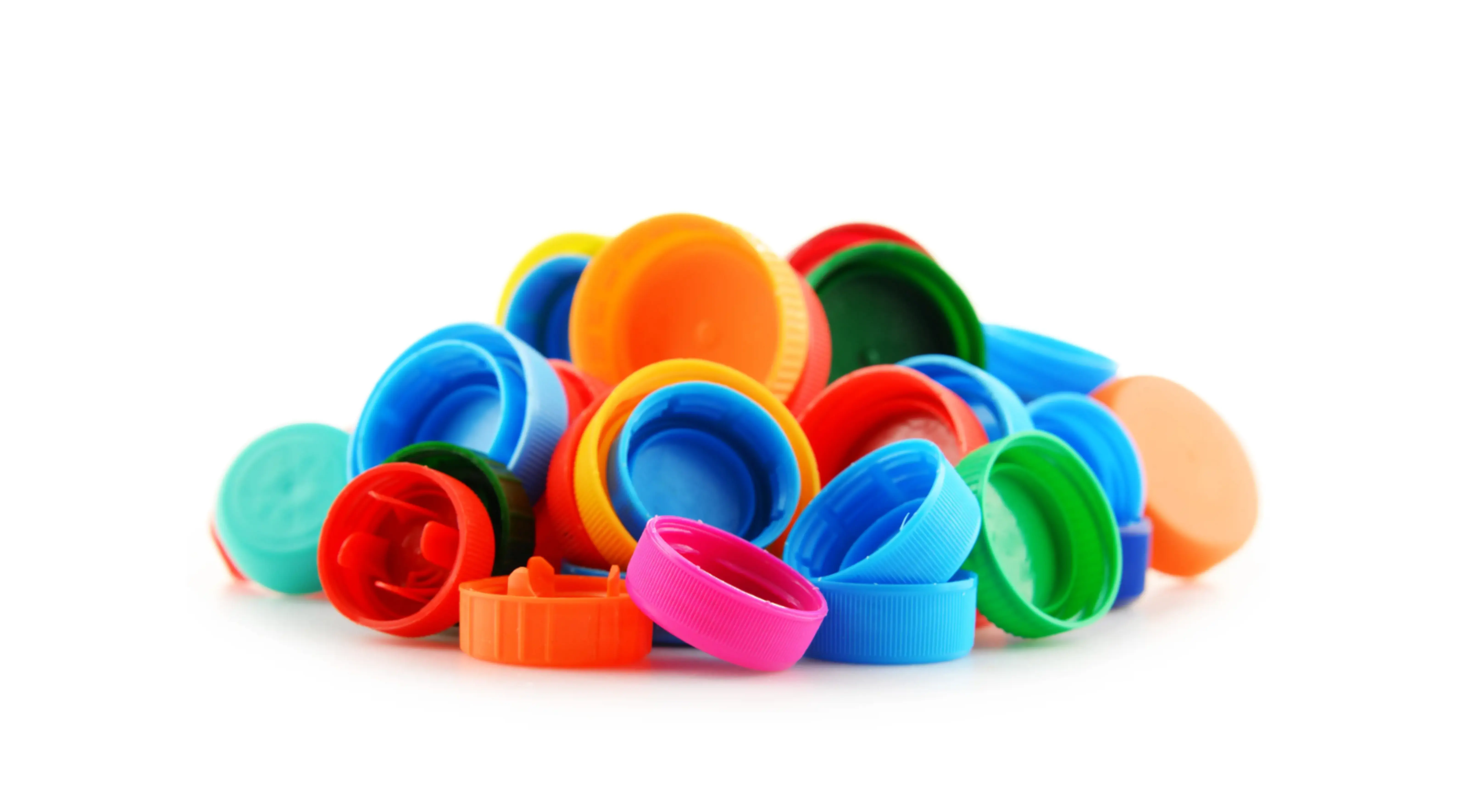 a collection of plastic lids